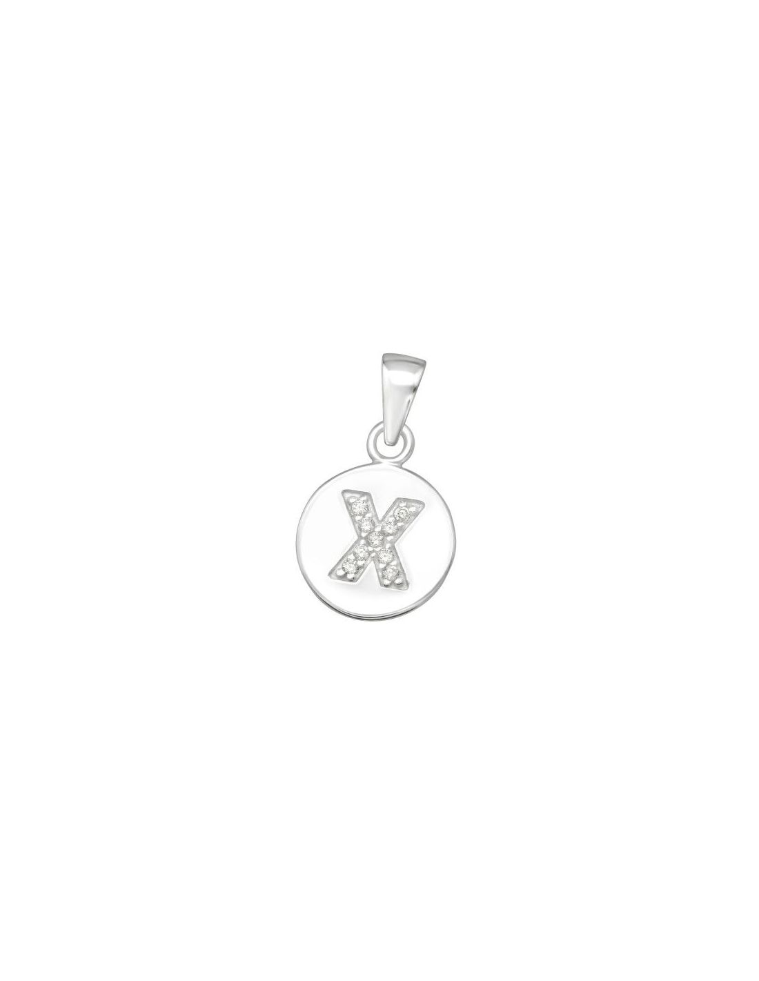 Colgante de plata Letter X CZ Crystal...