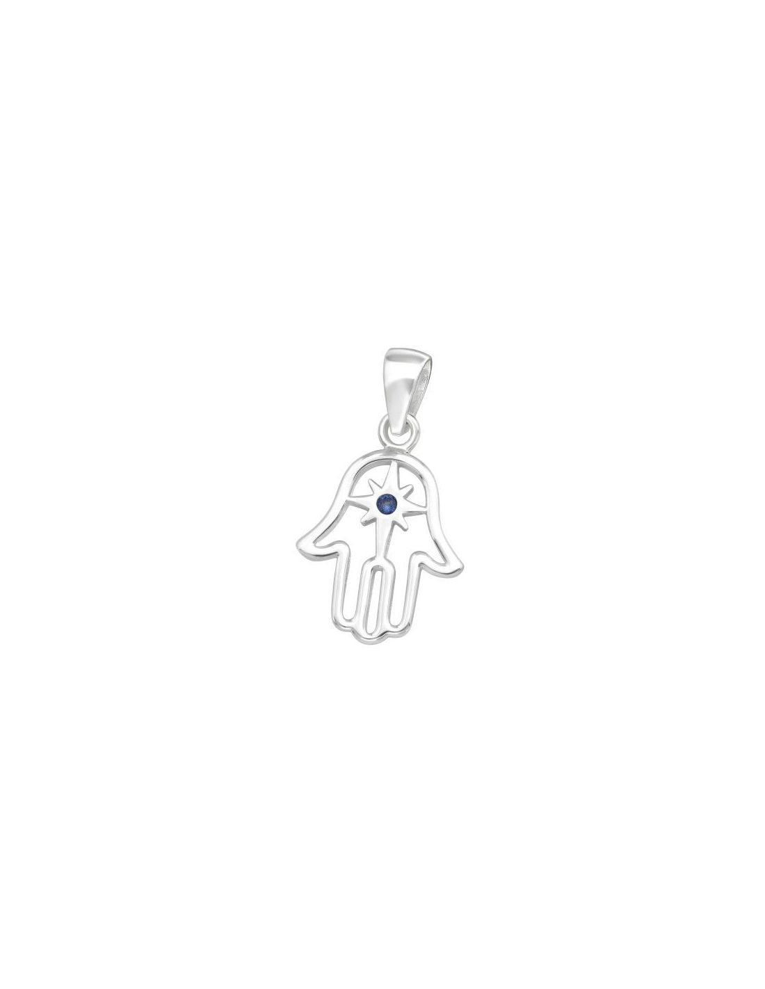 Colgante de plata Hamsa CZ Dark...