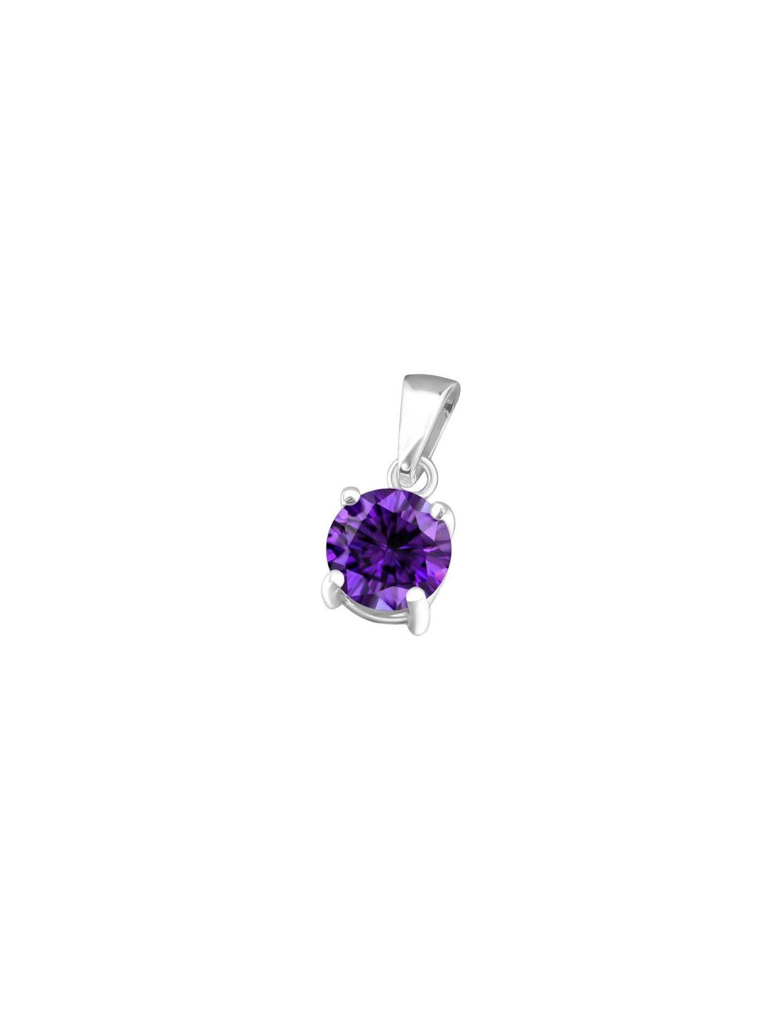 Colgante de plata 6Mm Round February...