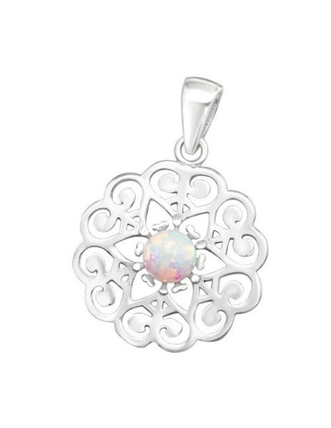 Colgante de plata Flower...