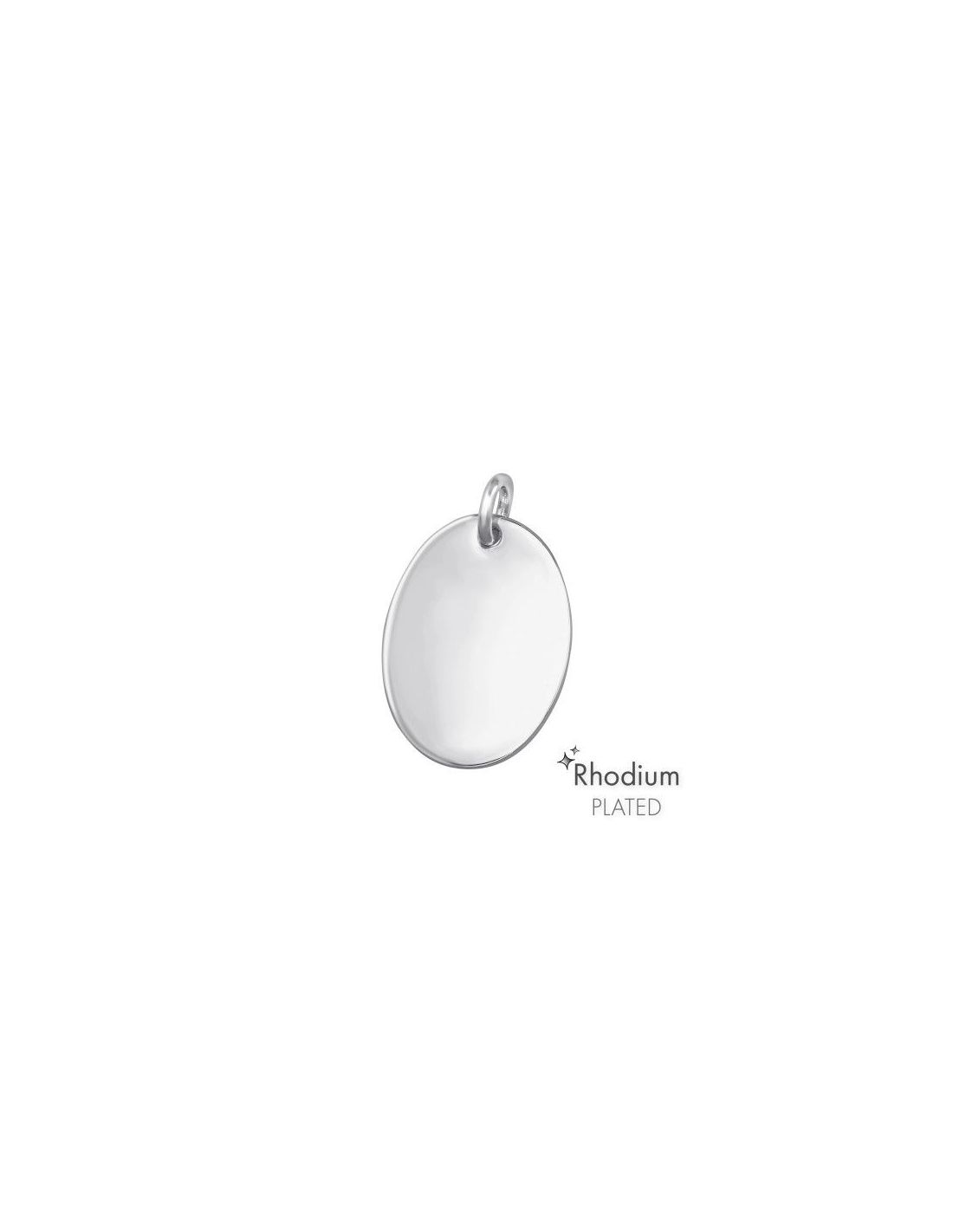 Colgante de plata Oval - 13 mm x 18 mm