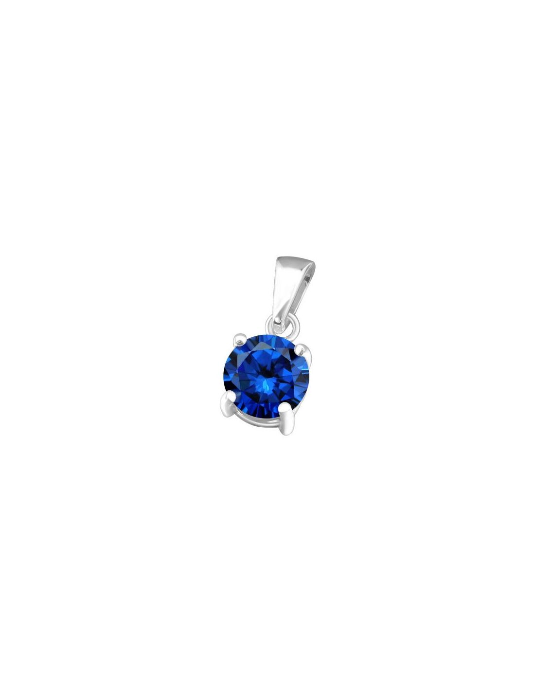 Colgante de plata 6Mm Round CZ 6 mm x...