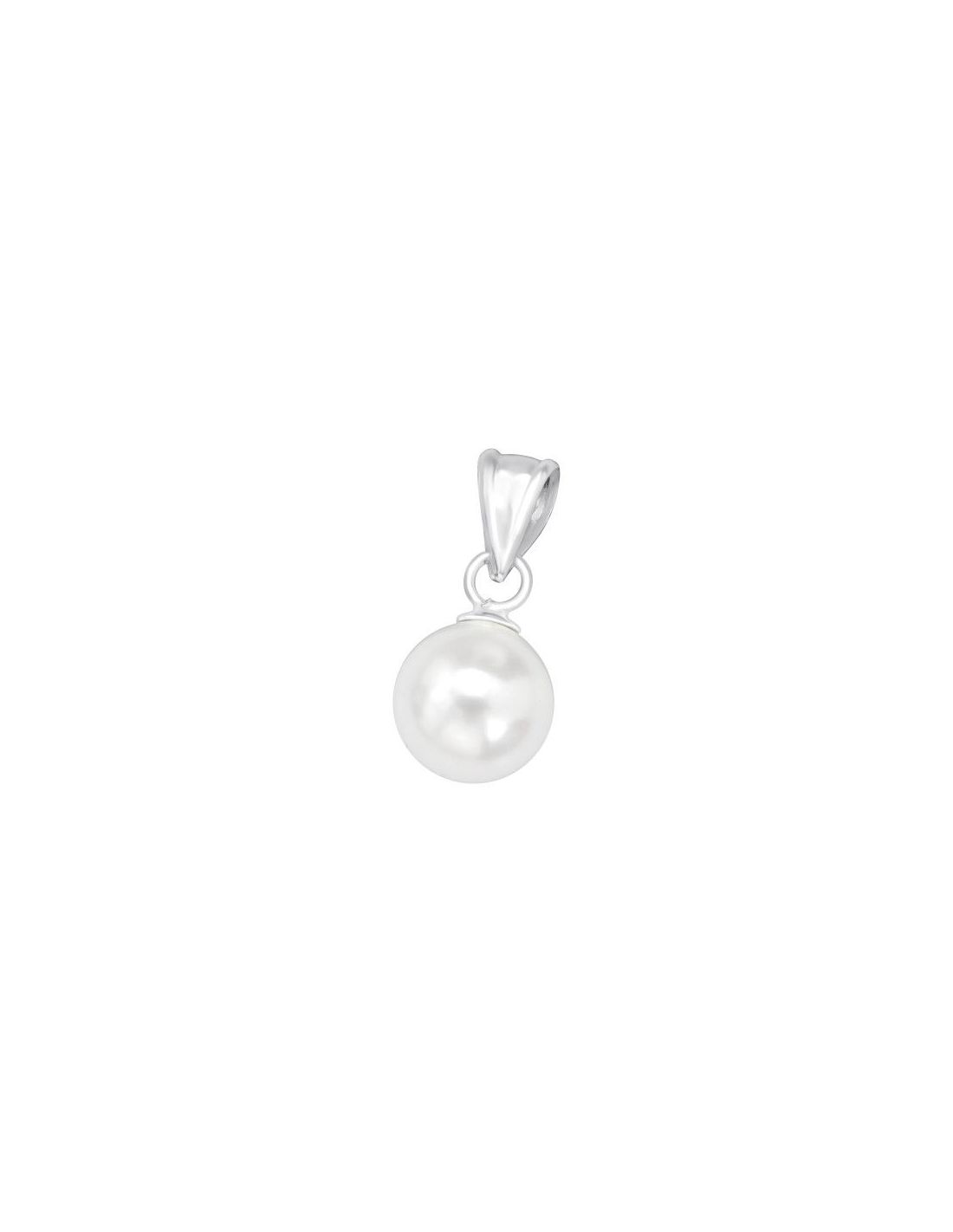 Colgante de plata Round 8Mm White 8...