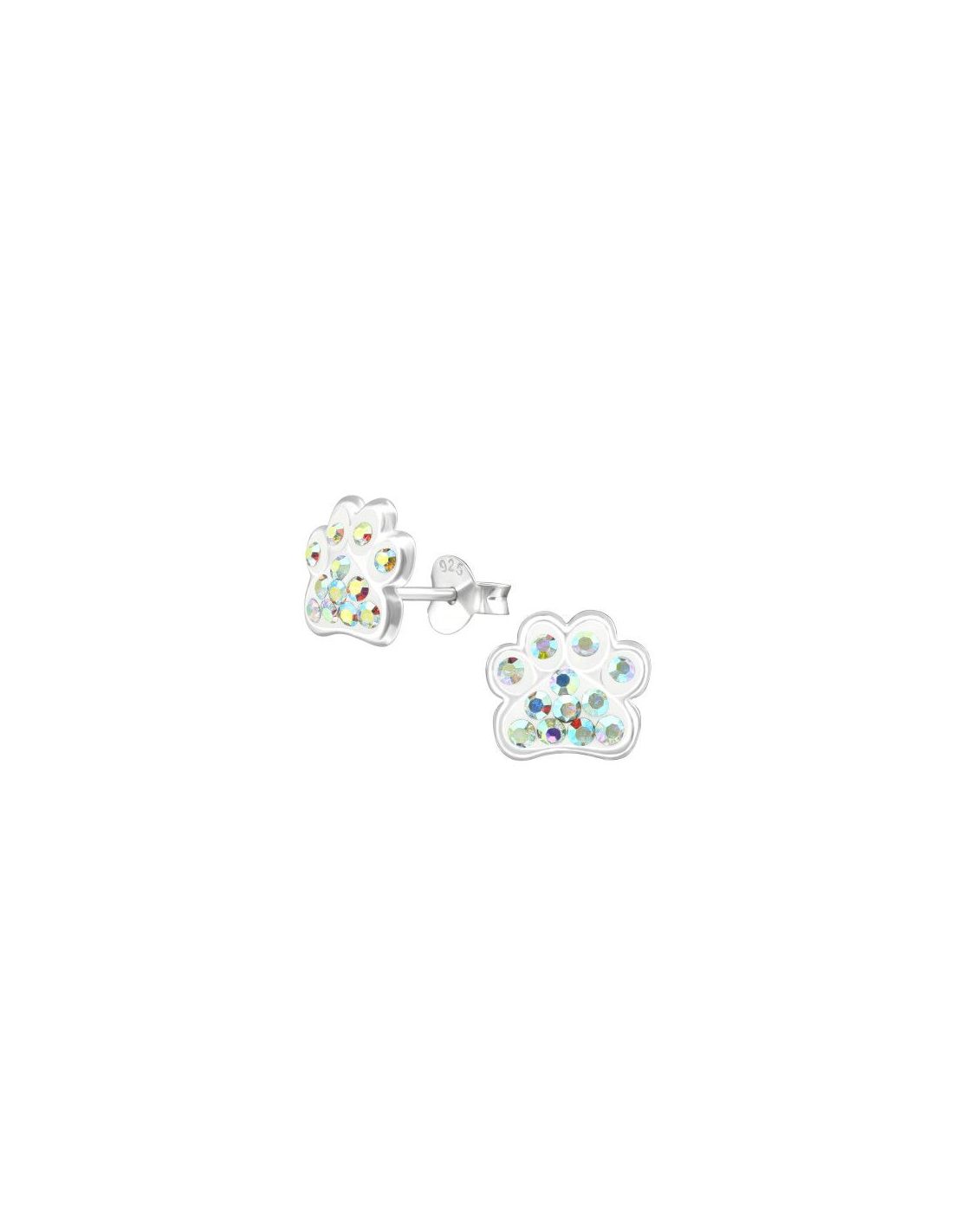 Aros para niñas Paw Print AB Crystal...
