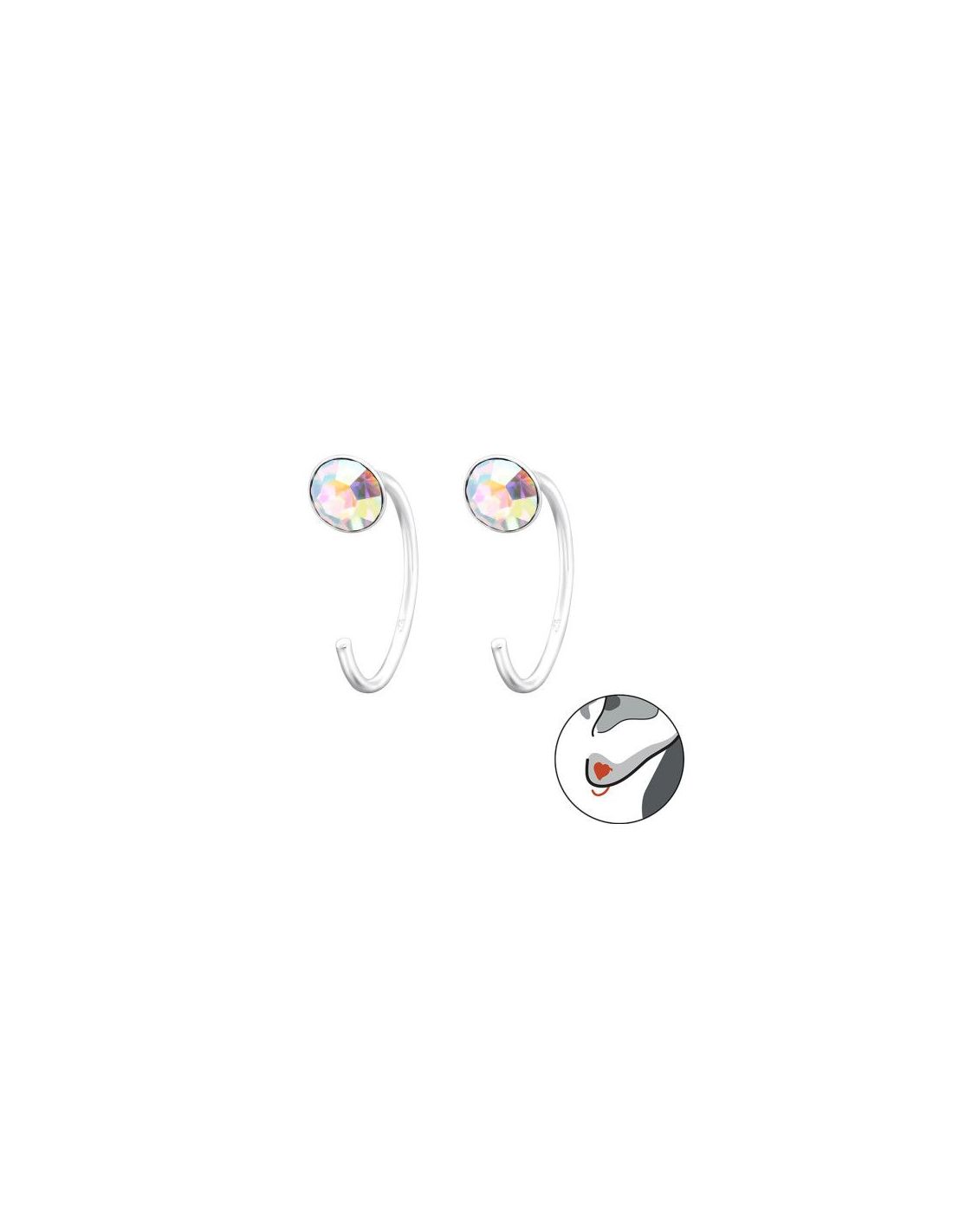 Aros para niñas 6Mm Round AB Crystal...