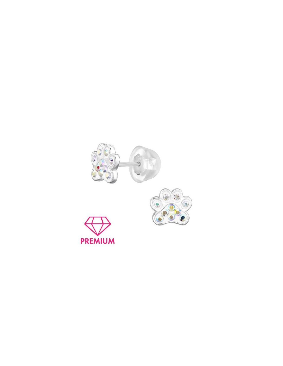 Aros para niñas Paw Print AB Crystal...