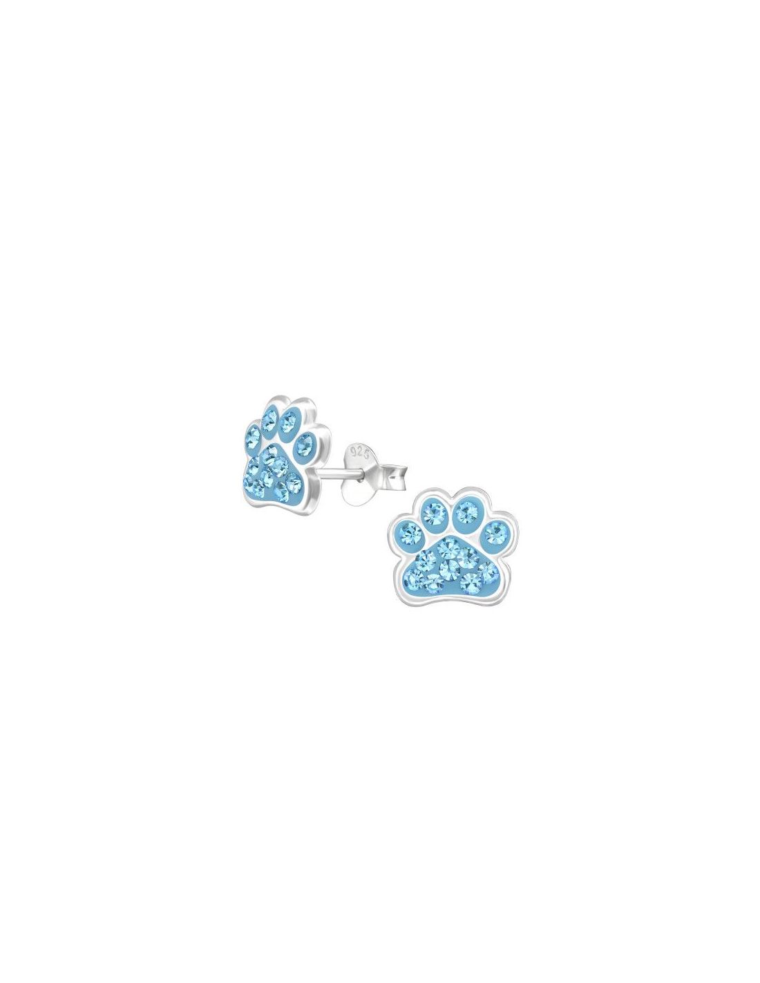 Aros para niñas Paw Print Aqua...