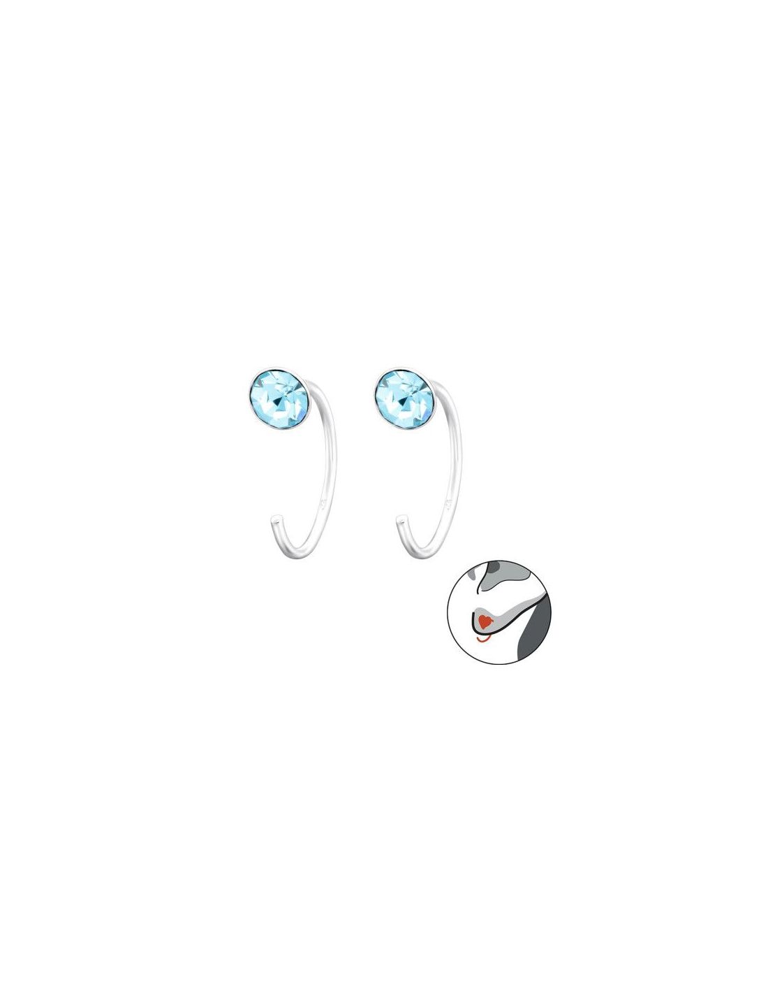 Aros para niñas 6Mm Round Aqua...