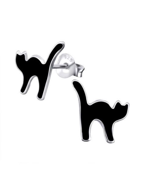 Aros para niñas Cat Black...