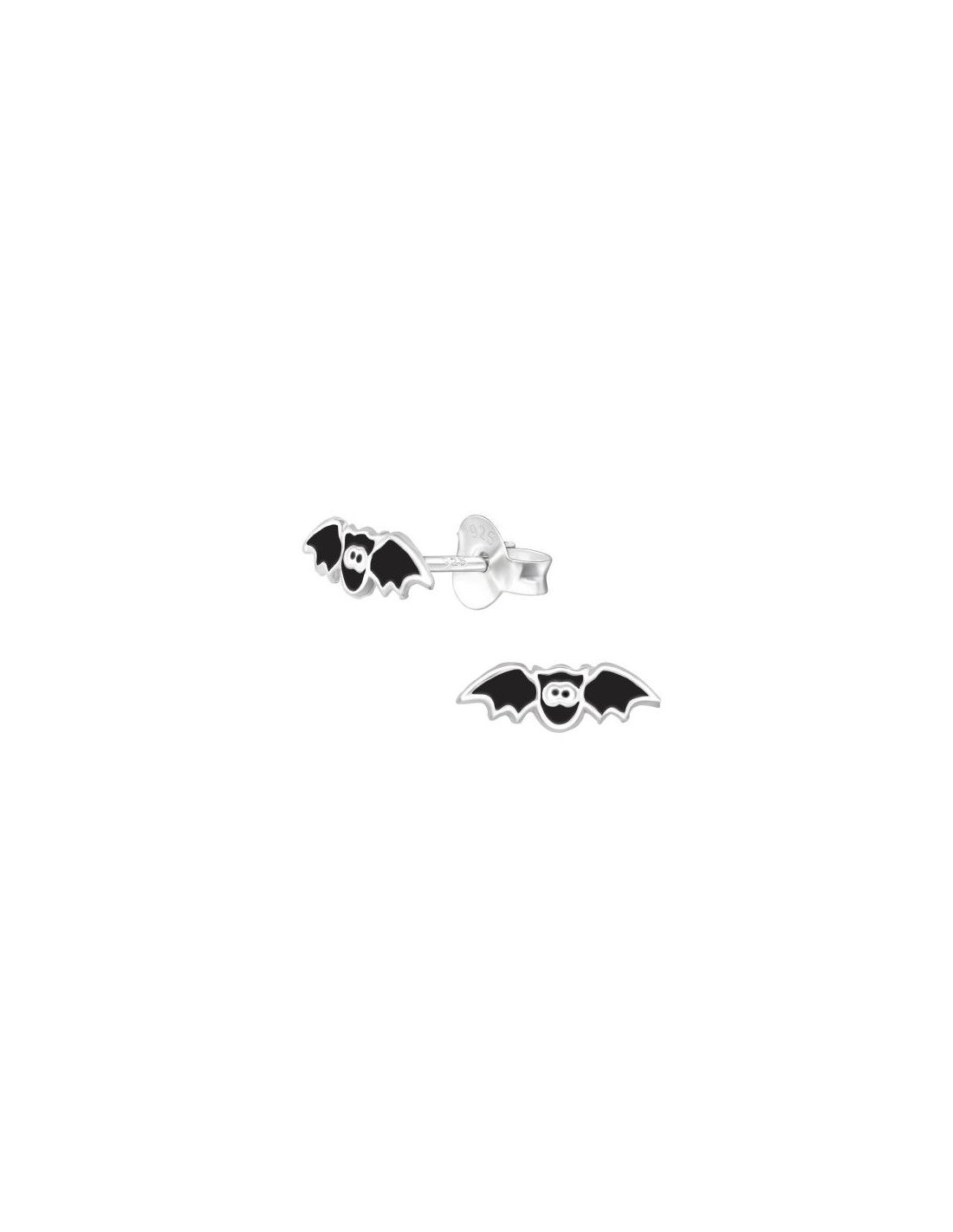Aros para niñas Bat Black 10 mm x 3 mm