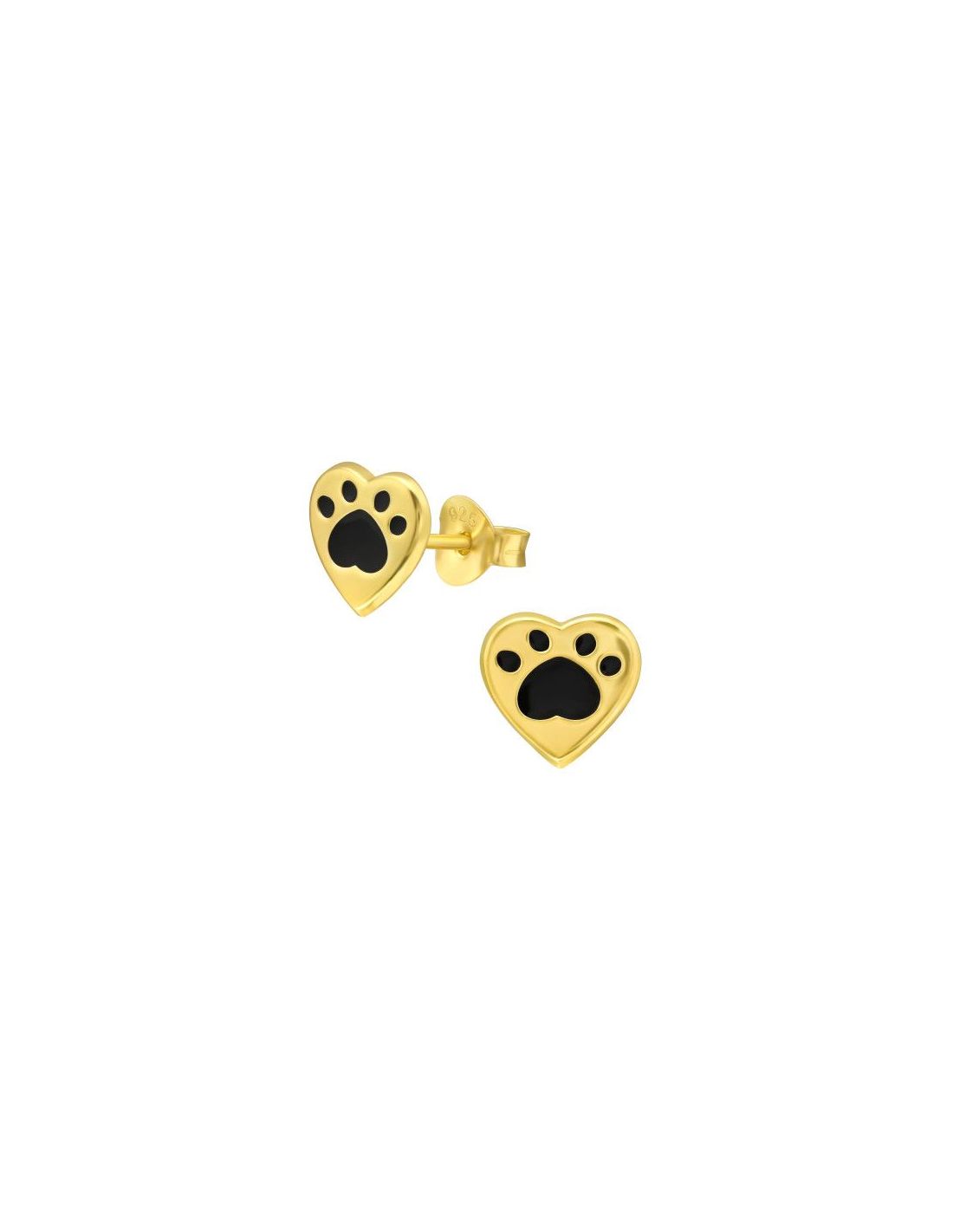 Aros para niñas Heart Black 8 mm x 8 mm