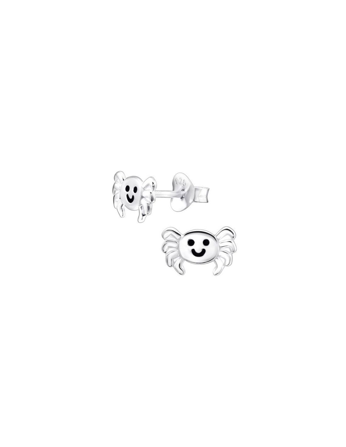 Aros para niñas Crab Black 8 mm x 5 mm