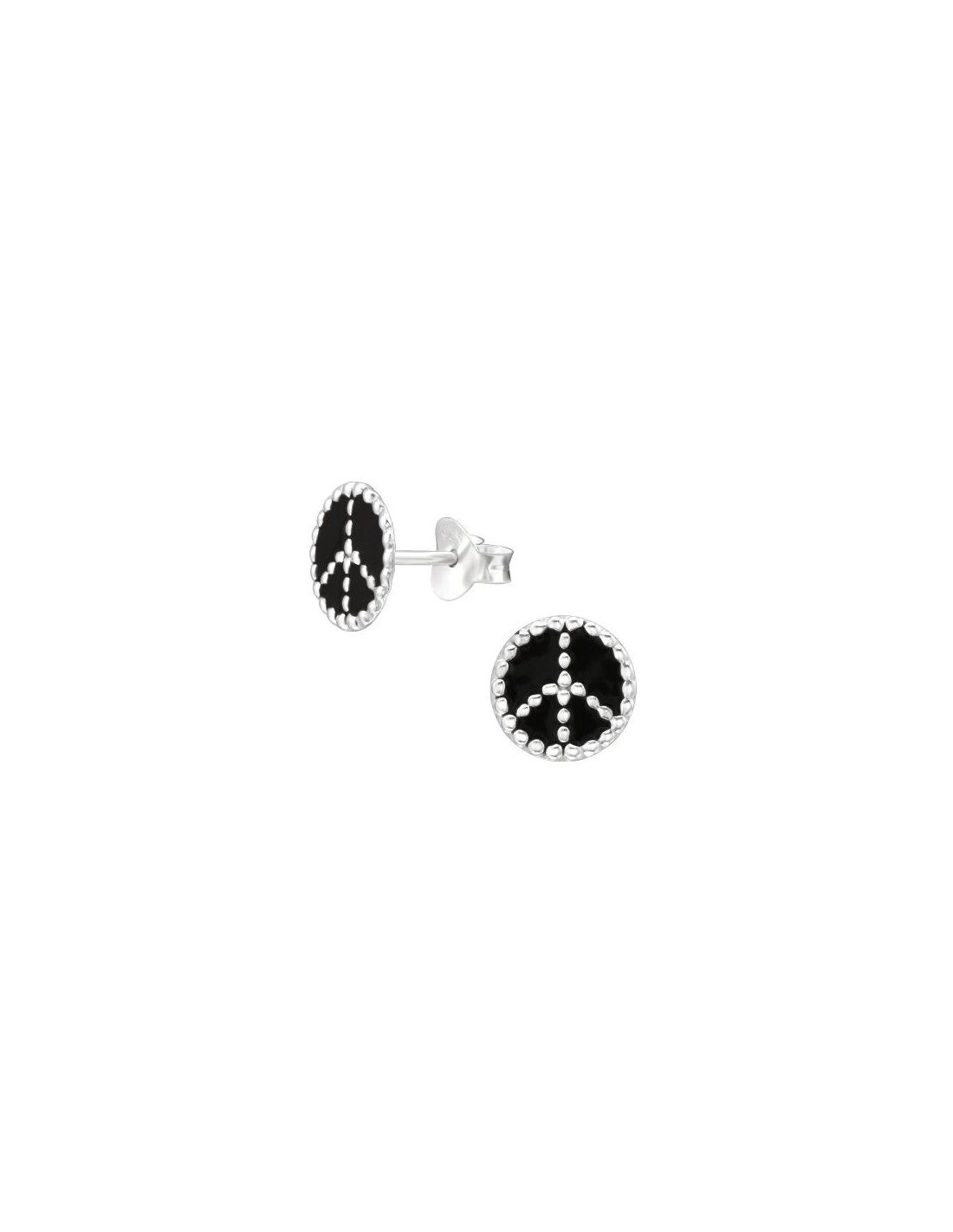 Aros para niñas Peace Black 8.1 mm x...