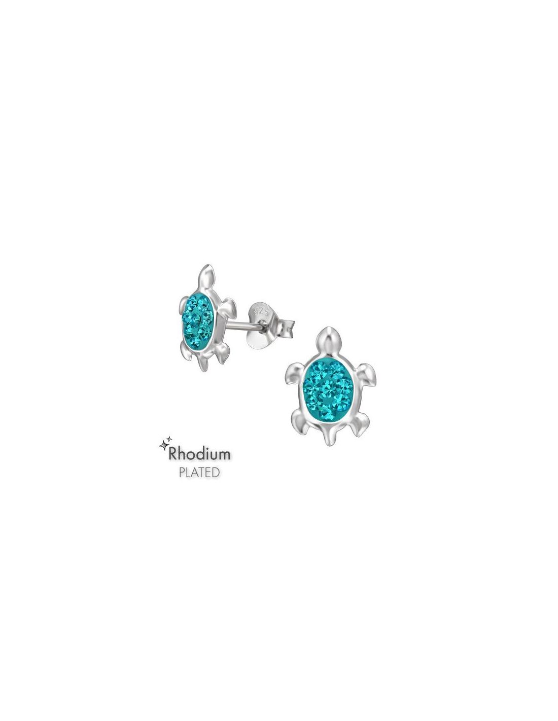 Aros para niñas Turtle Blue Zircon 9...