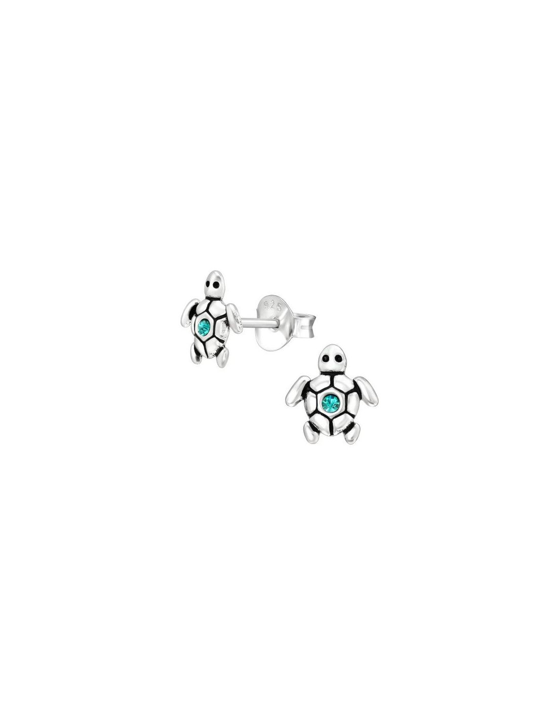 Aros para niñas Turtle Blue Zircon 6...
