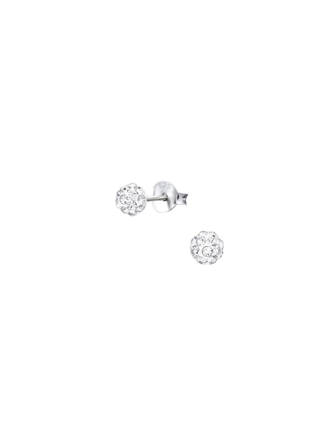 Aros para niñas Ball Crystal 4 mm x 4 mm