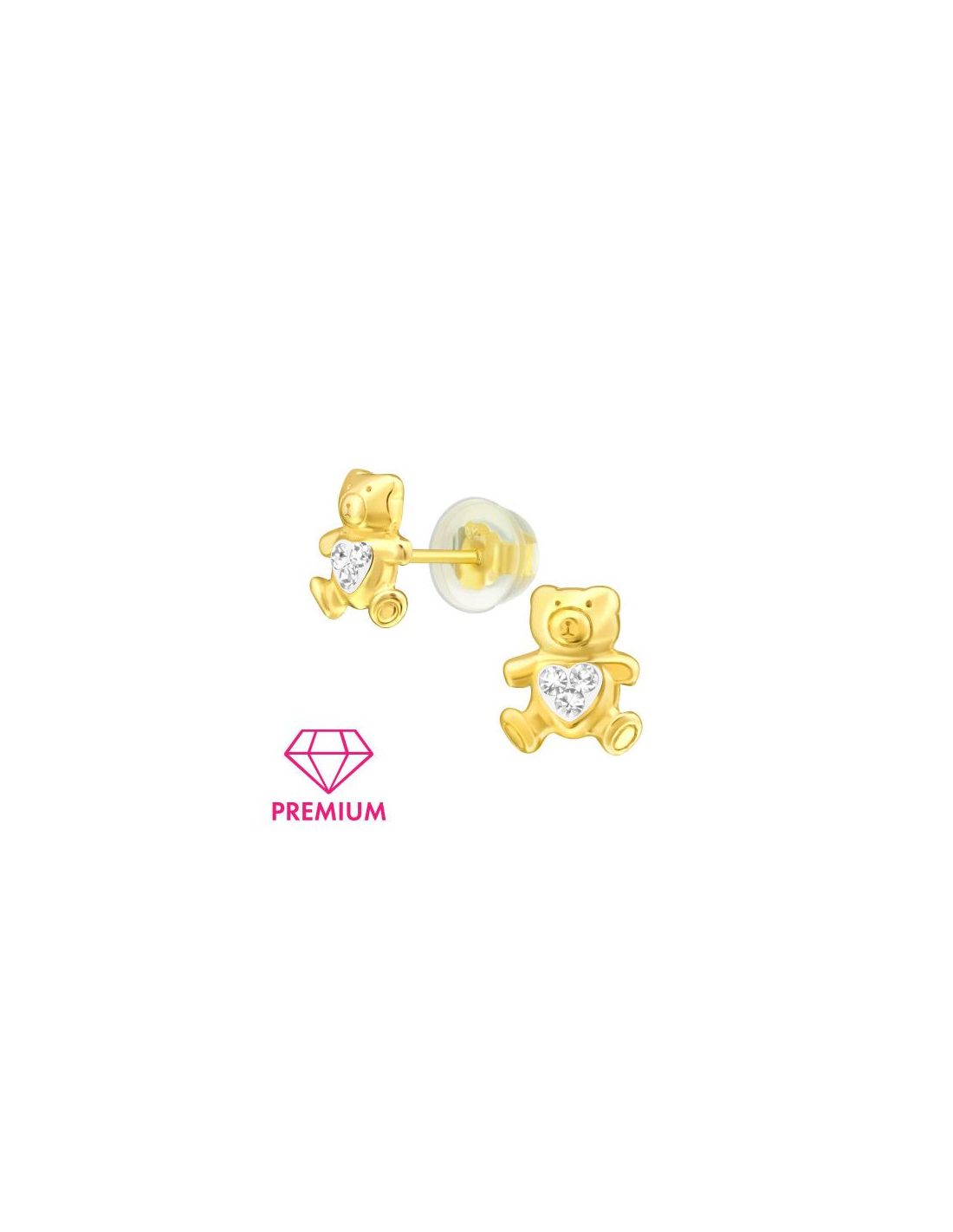Aros para niñas Bear Crystal 8 mm x 9 mm