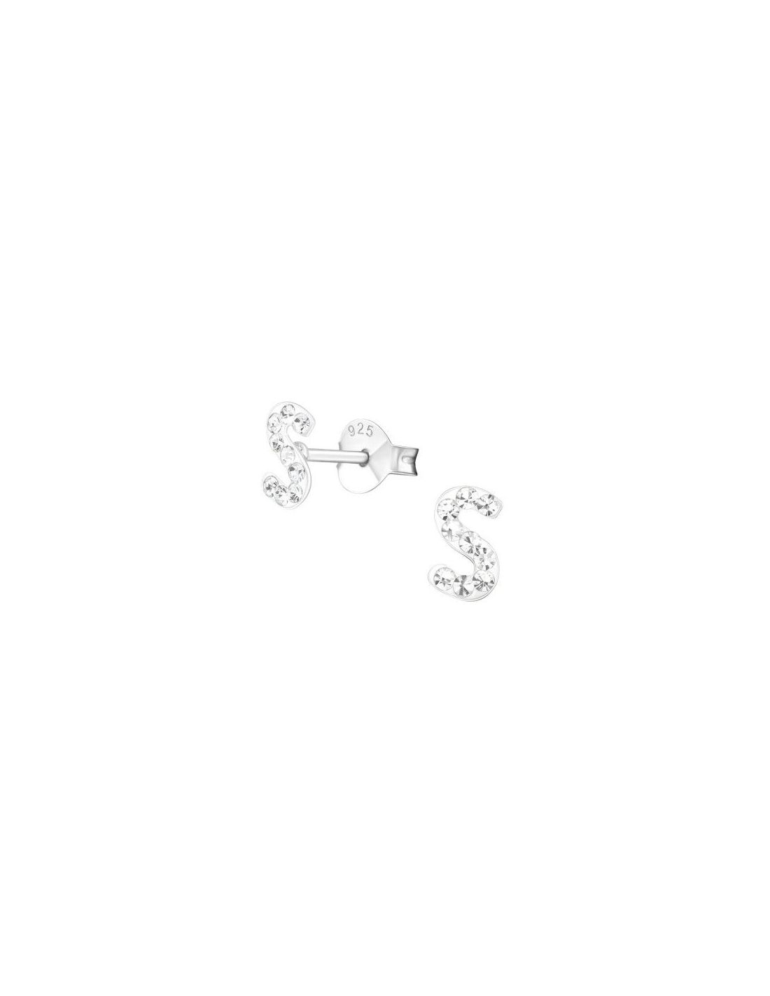 Aros para niñas "S" Crystal 4 mm x 6 mm