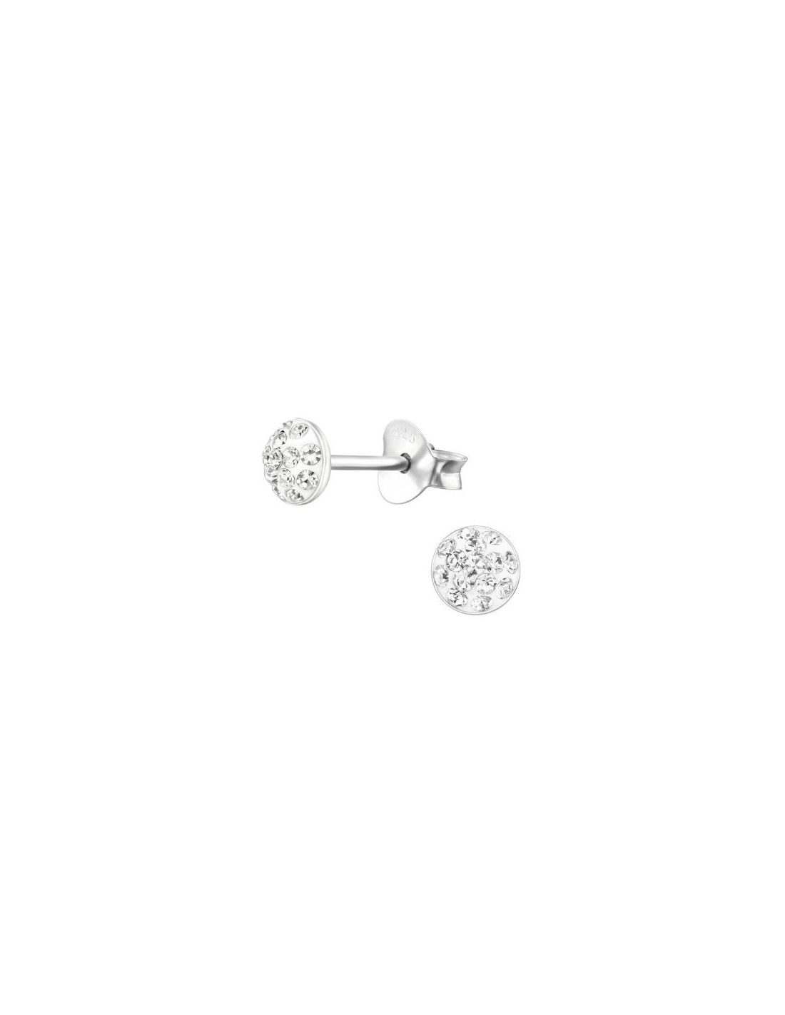Aros para niñas Round Crystal 4 mm x...