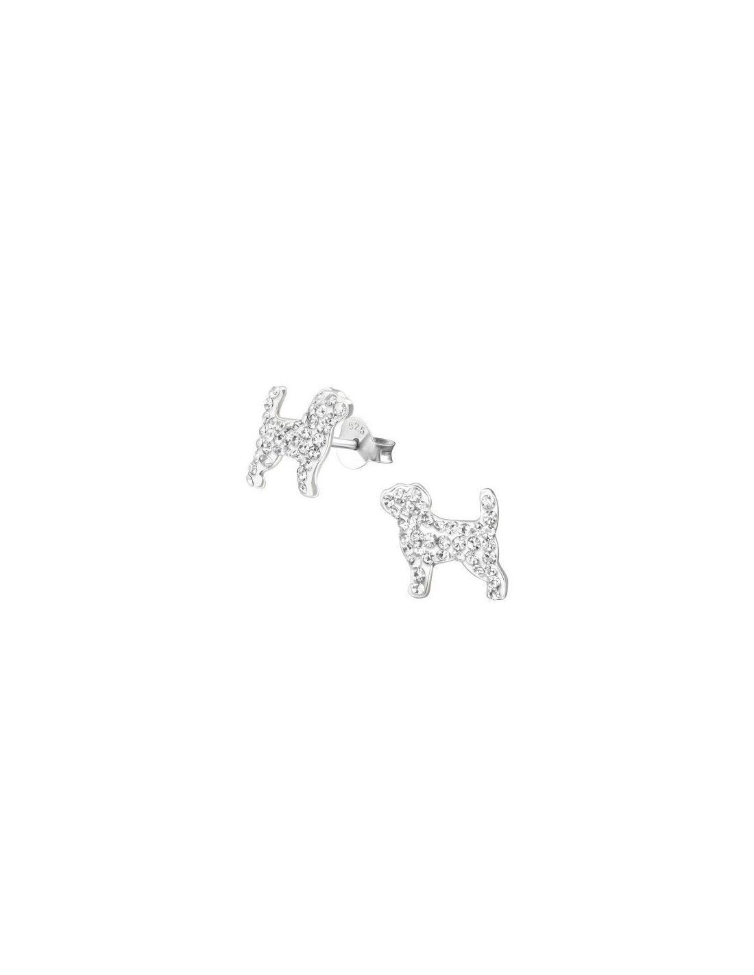 Aros para niñas Dog Crystal 10 mm x 9 mm