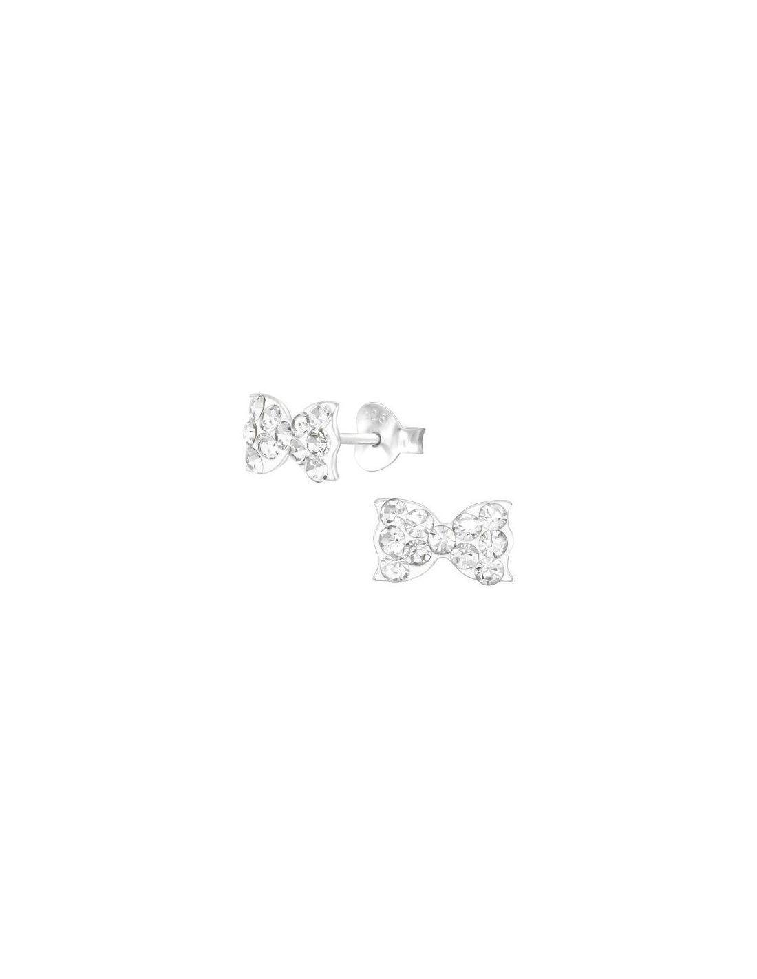 Aros para niñas Bow Crystal 8 mm x 10 mm