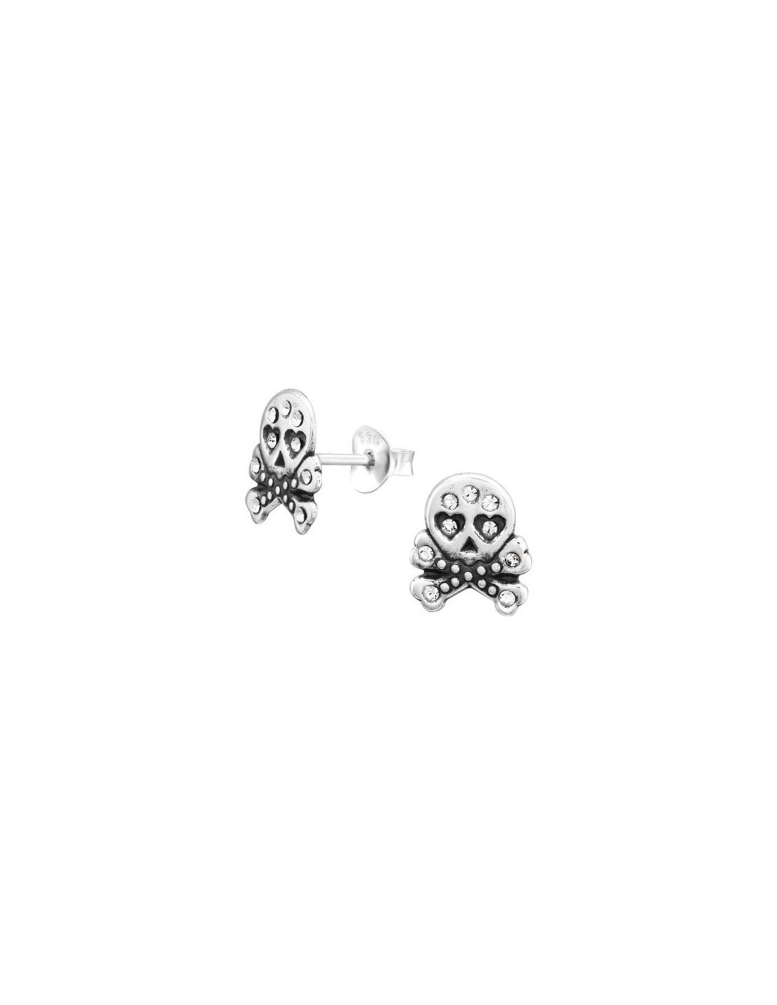 Aros para niñas Skull Crystal 8 mm x...