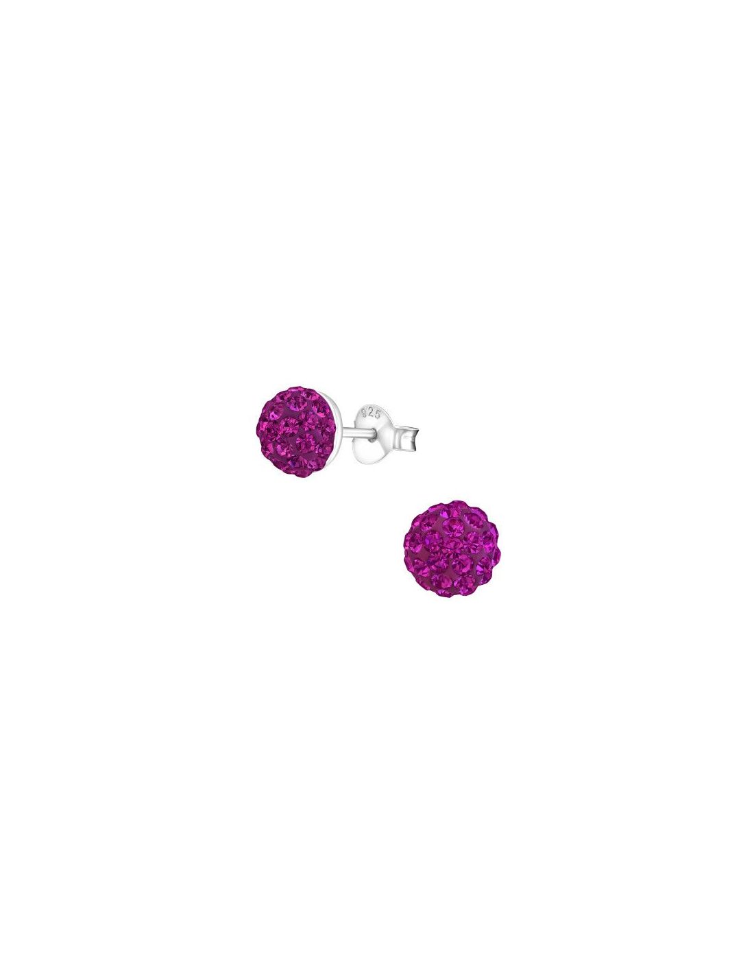 Aros para niñas Round Fuchsia 7 mm x...