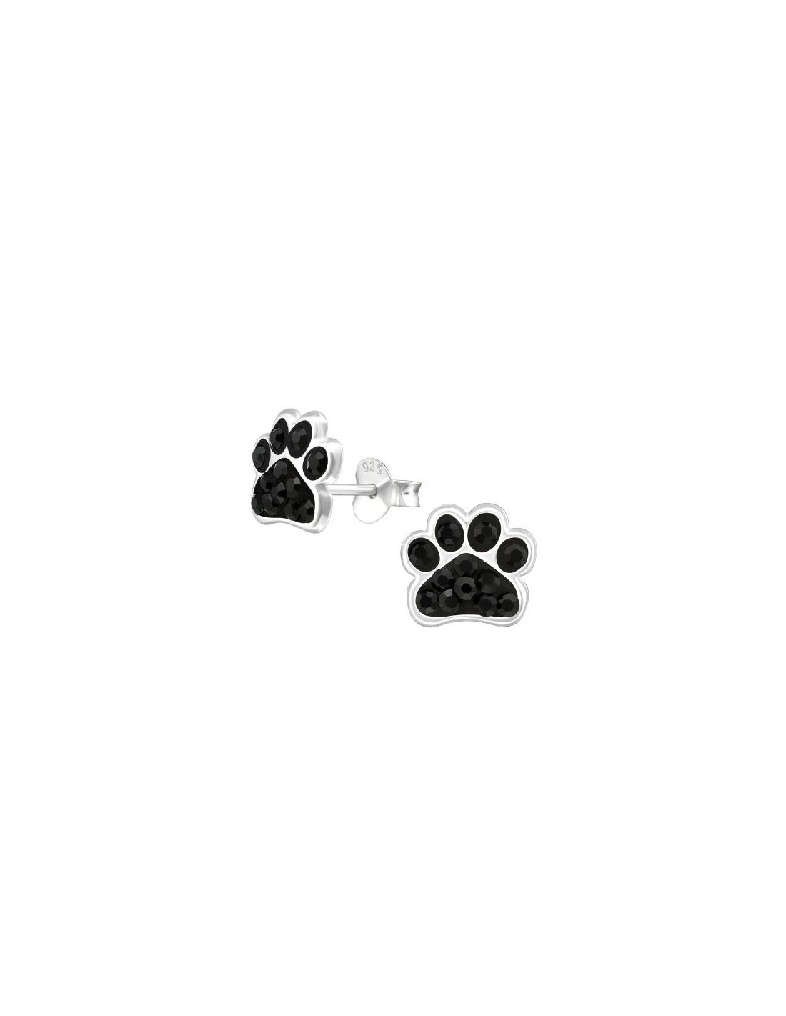 Aros para niñas Paw Print Jet 9 mm x...
