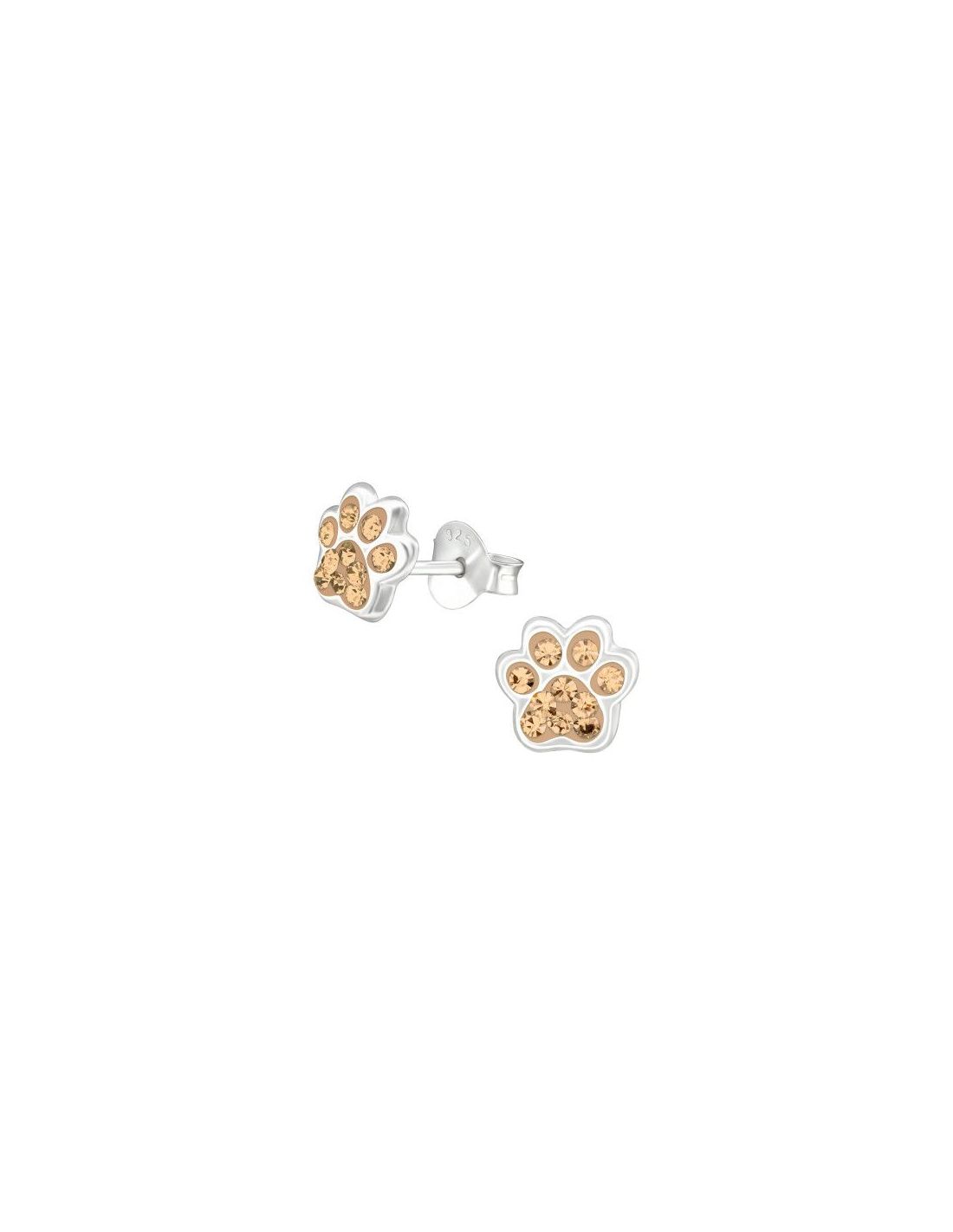 Aros para niñas Paw Print Light Peach...