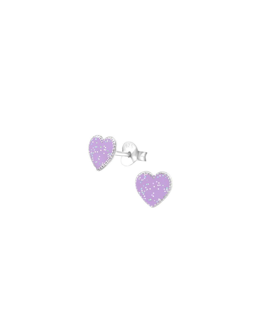 Aros para niñas Heart Light Purple...