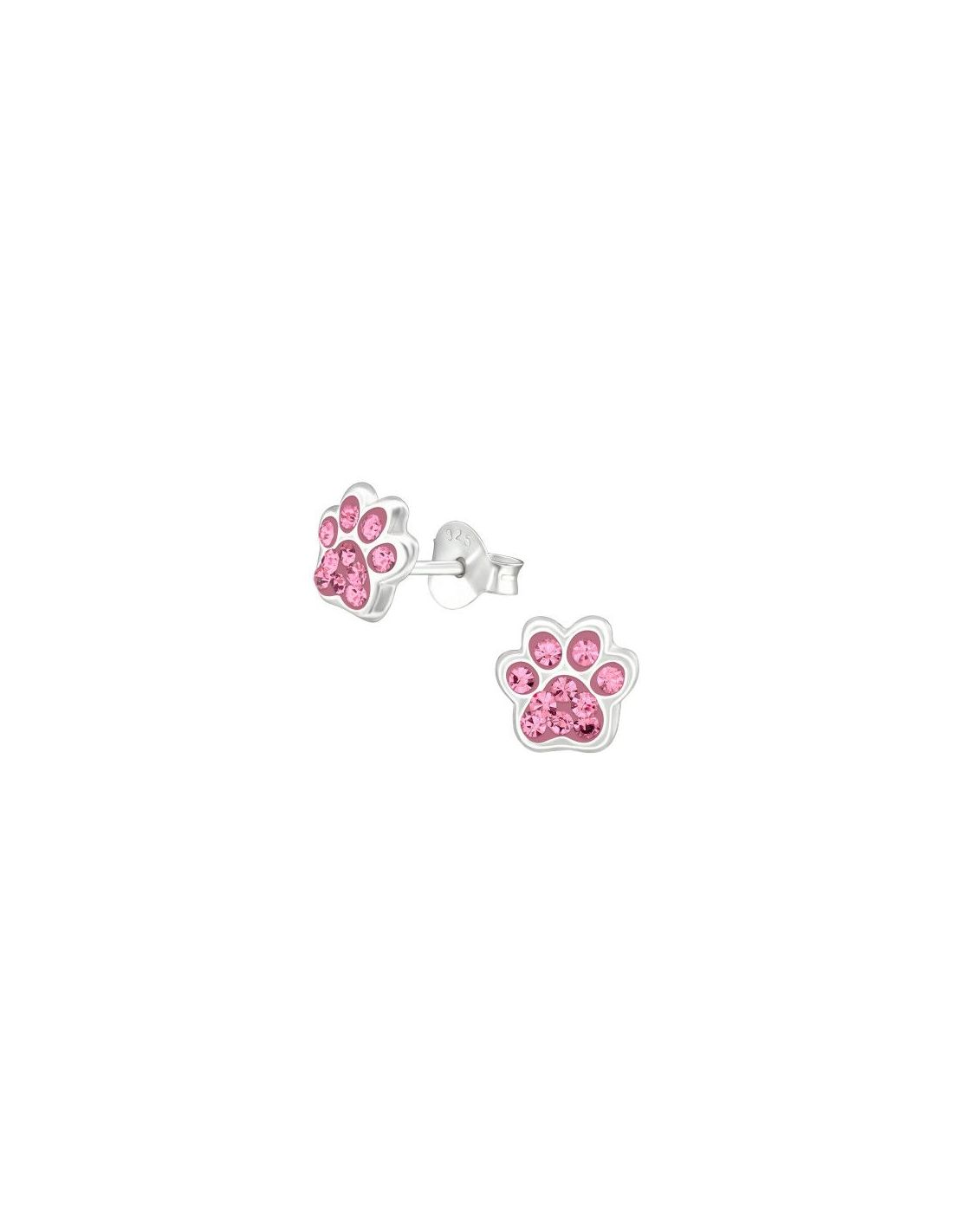 Aros para niñas Paw Print Light Rose...