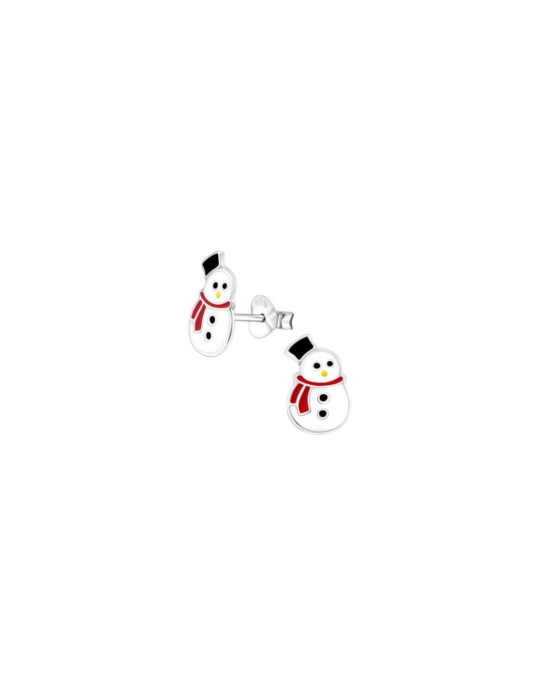 Aros para niñas Snowman - 7 mm x 11 mm