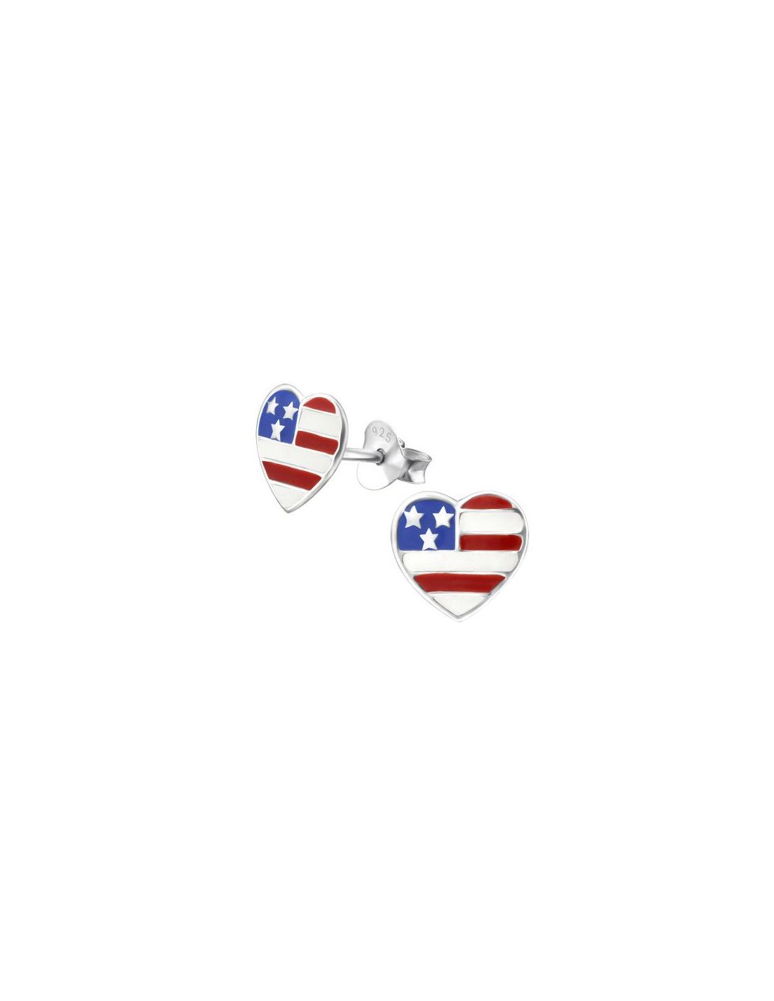 Aros para niñas Usa Heart - 9 mm x 8 mm