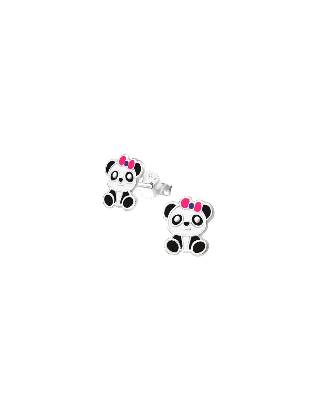 Aros para niñas Panda - 7 mm x 9 mm