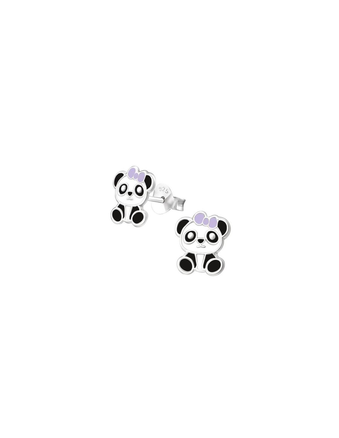 Aros para niñas Panda - 7 mm x 9 mm