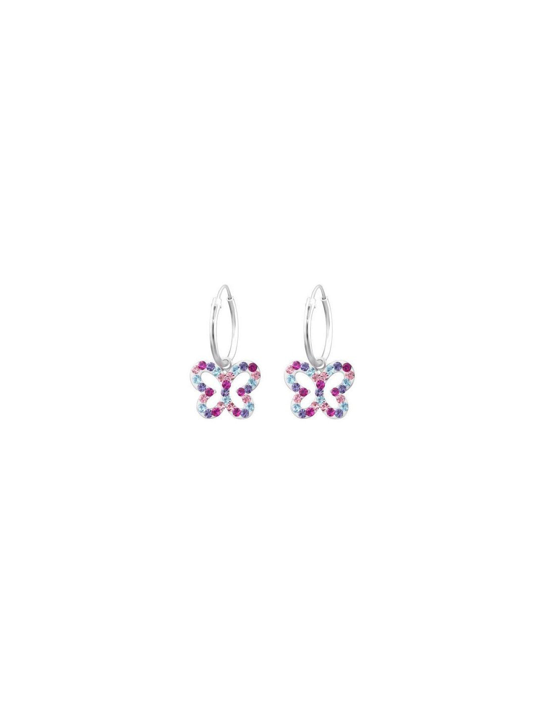 Aros para niñas Hanging Butterfly -...