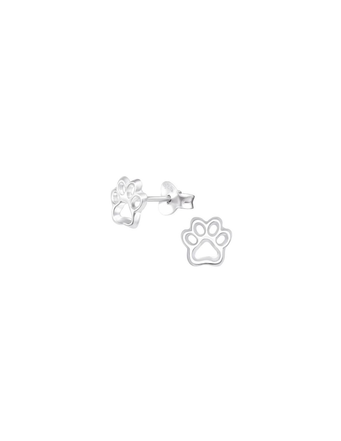 Aros para niñas Paw Print - 7 mm x 7 mm