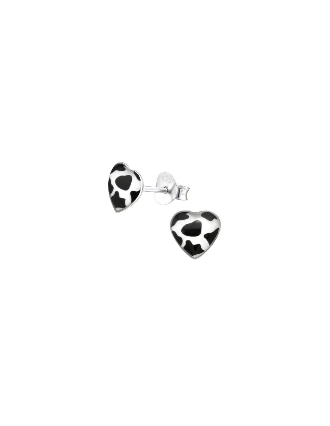 Aros para niñas Cow Print Heart - 7...