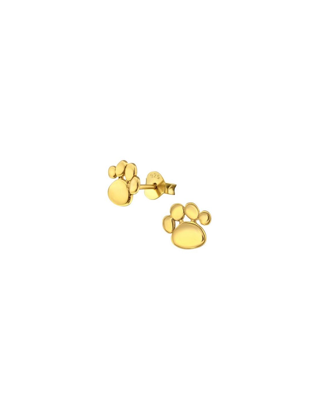 Aros para niñas Paw Print - 7 mm x 7 mm