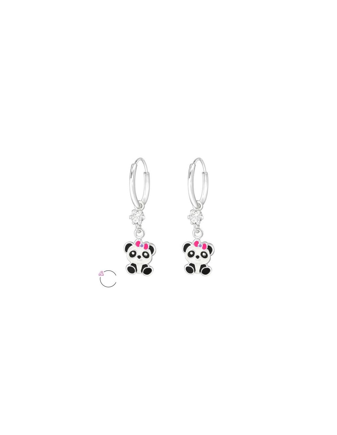 Aros para niñas Hanging Panda - 7 mm...