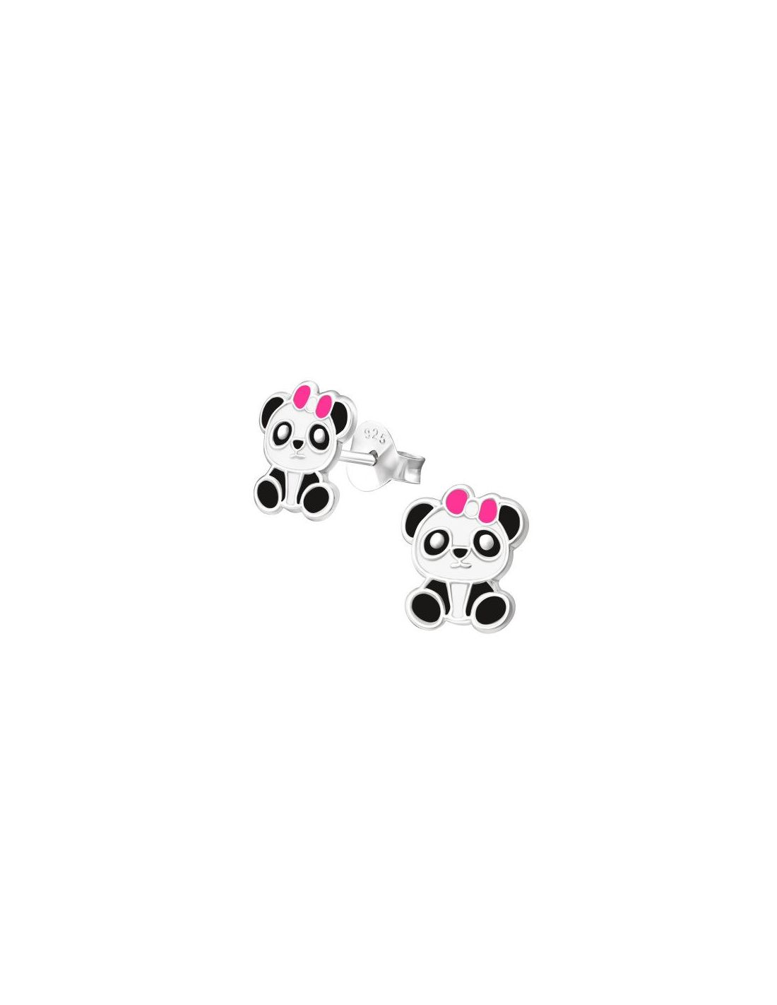 Aros para niñas Panda - 8 mm x 9 mm