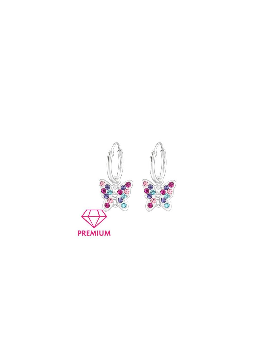 Aros para niñas Hanging Butterfly -...
