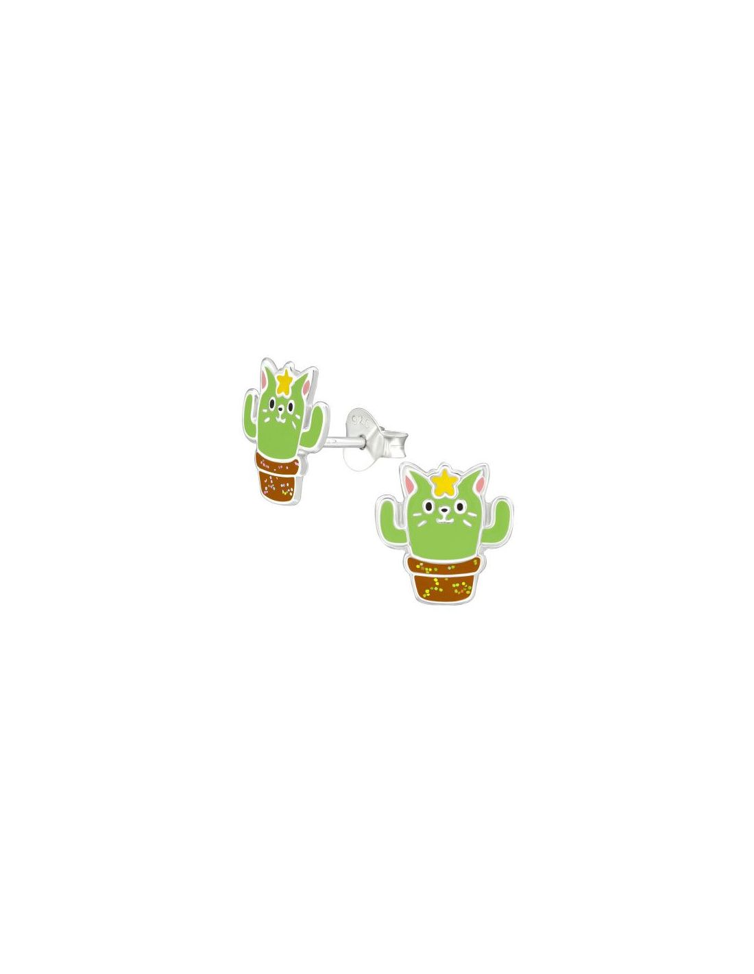 Aros para niñas Cactus Cat - 10 mm x...