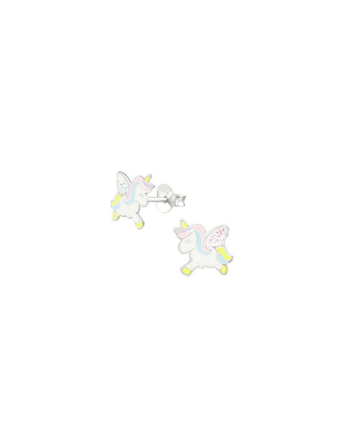 Aros para niñas Unicorn - 9 mm x 9 mm