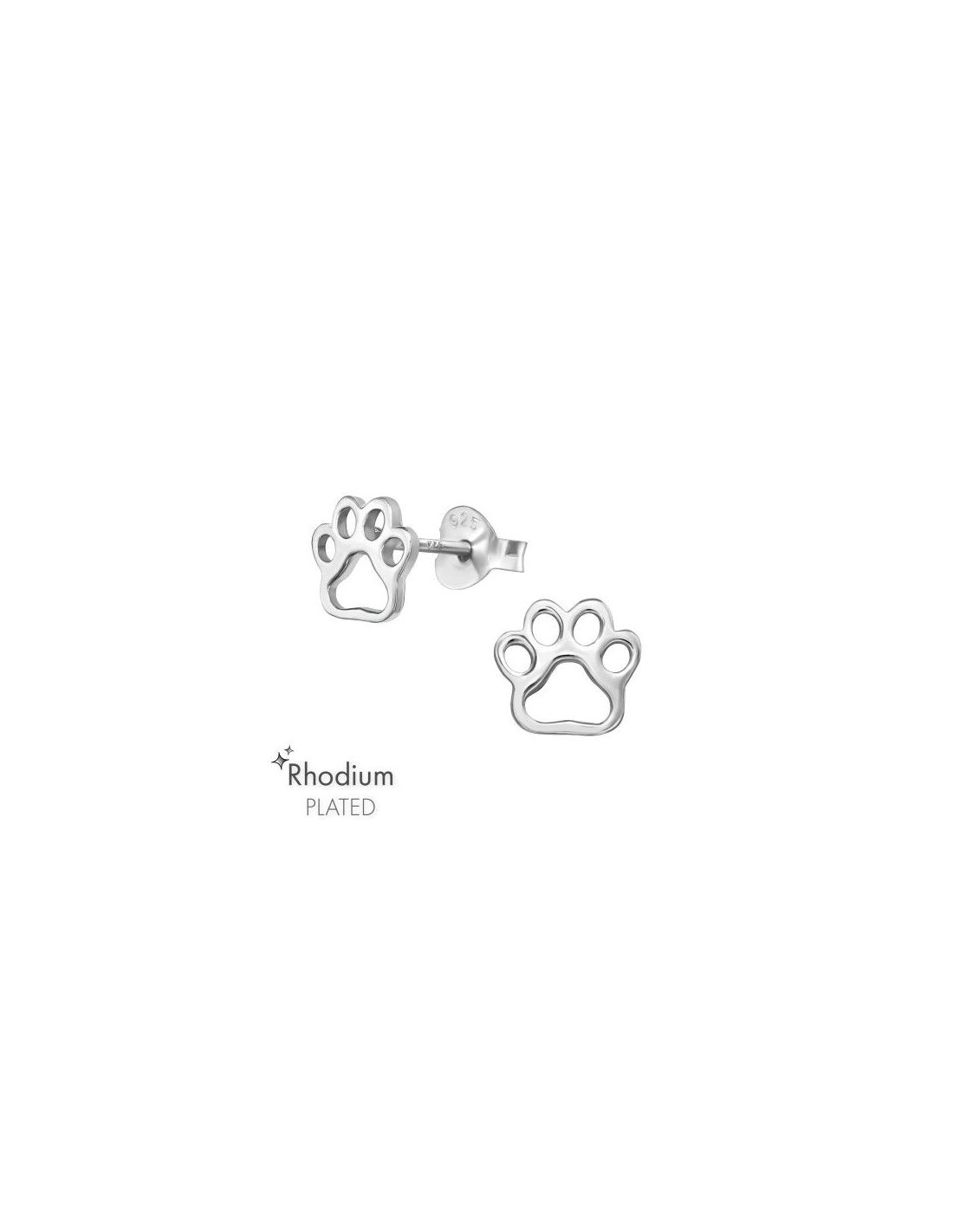 Aros para niñas Paw Print - 8 mm x 6 mm