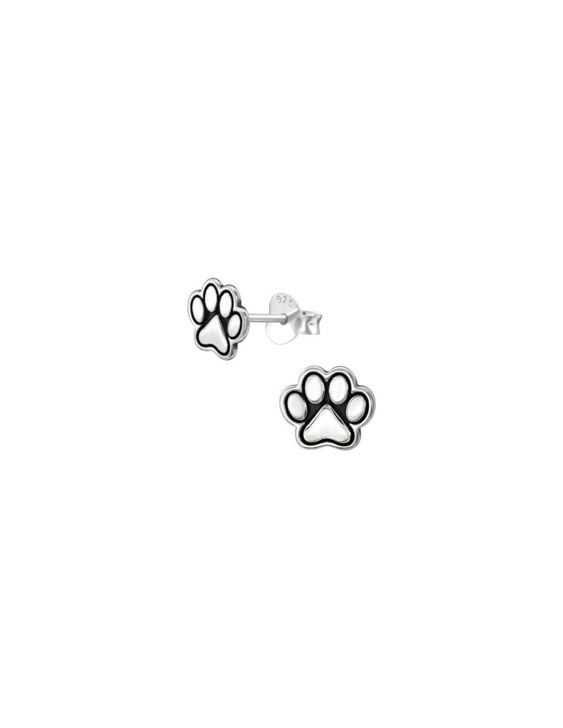 Aros para niñas Paw Print - 8 mm x 9 mm
