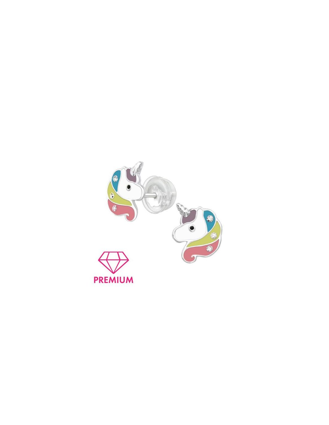 Aros para niñas Unicorn - 9 mm x 10 mm
