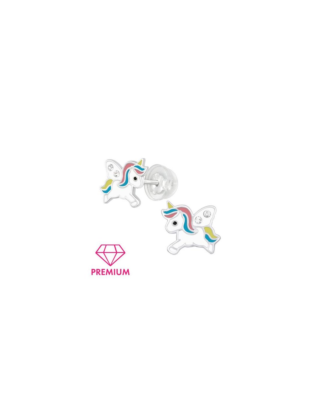 Aros para niñas Unicorn - 10 mm x 8 mm