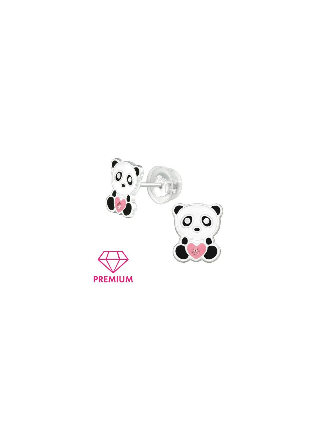 Aros para niñas Panda - 8 mm x 9 mm