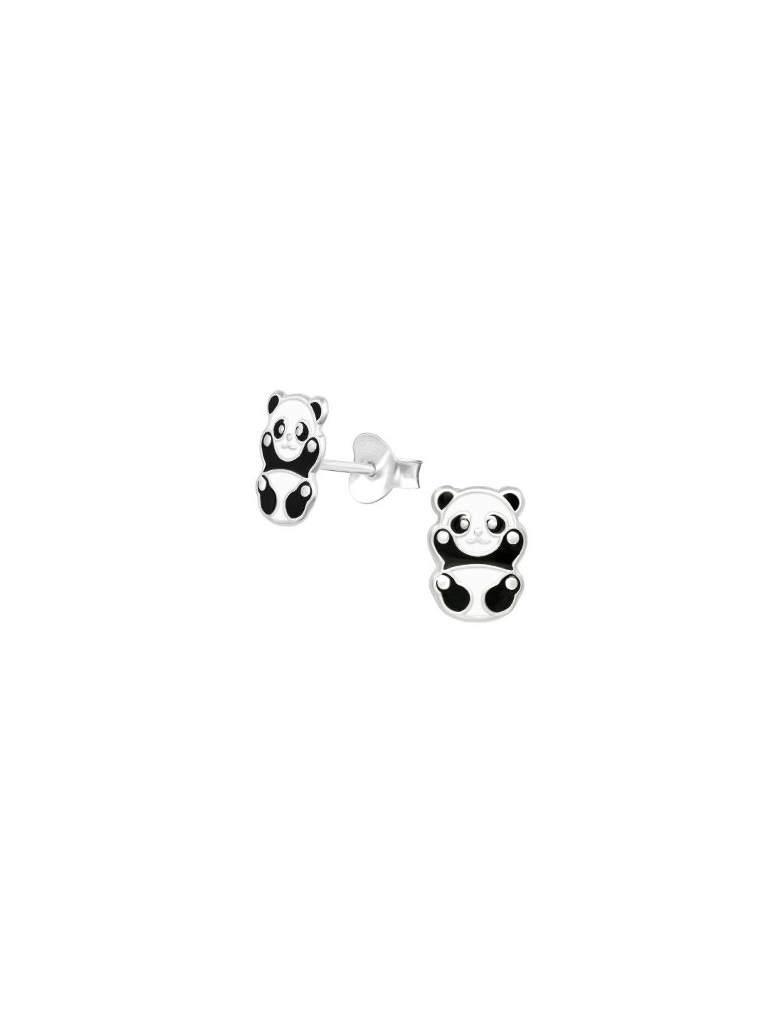 Aros para niñas Panda - 6 mm x 8 mm